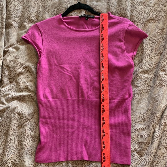 Antonio Melani Pink Wool Sweater Shirt Short Sleeved - Picture 4 of 6